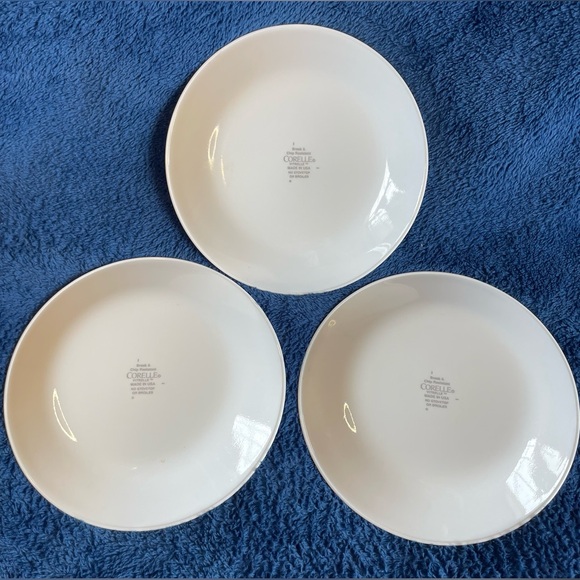 Corelle Vitrelle CLASSIC CAFE RED Bread/Dessert Plates 3 Rings Bands 6.75” Qty 3 - Picture 2 of 5